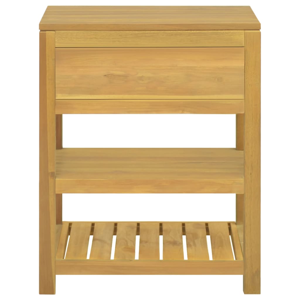 Bathroom Cabinet Natural Teak Solid Teak Wood 23.6 X 17.7 X 29.5 In