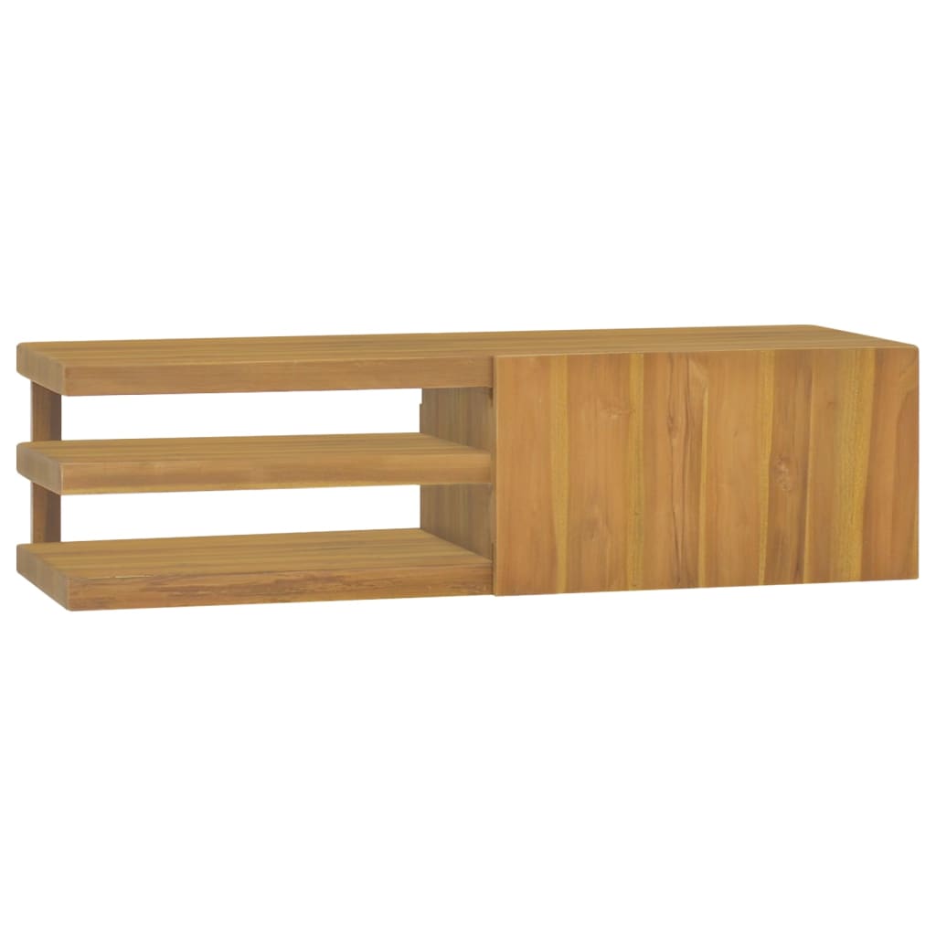 Bathroom Cabinet Natural Teak Solid Teak Wood 35.4 X 15.7 X 11.8 In