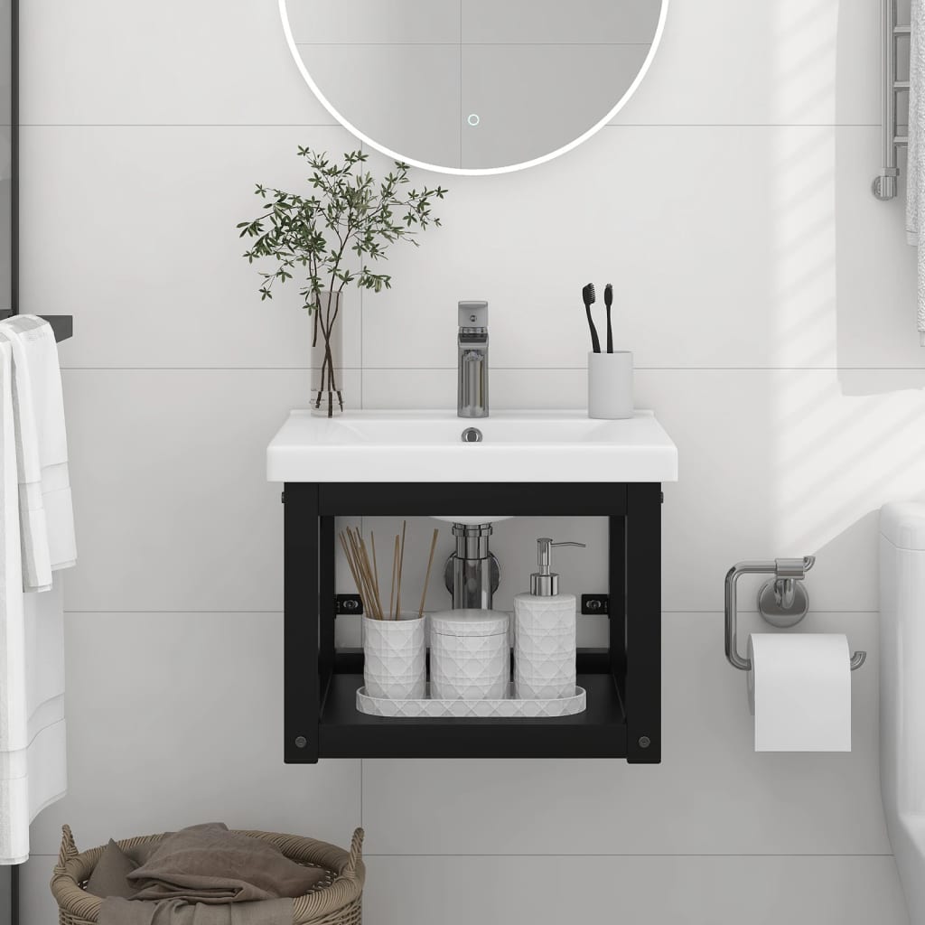 Bathroom Sink Frame Powder-Coated Iron Medium Durable