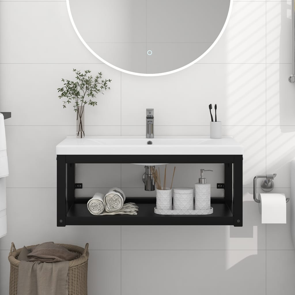 Bathroom Sink Frame Powder-Coated Iron Medium Durable