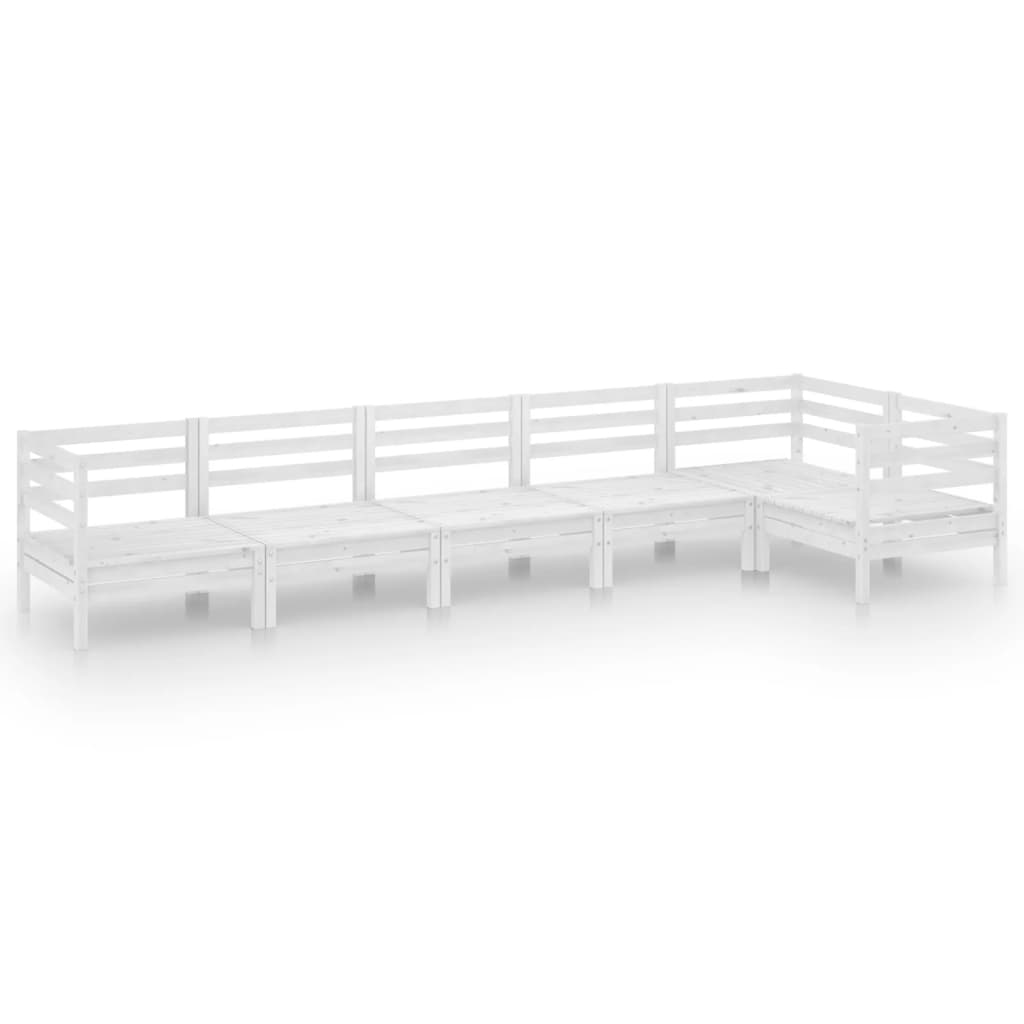 6 Piece Patio Lounge Set Solid Pinewood