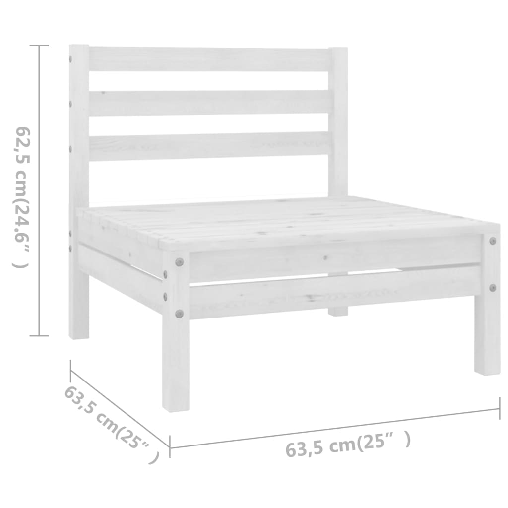 5 Piece Patio Lounge Set Solid Pinewood