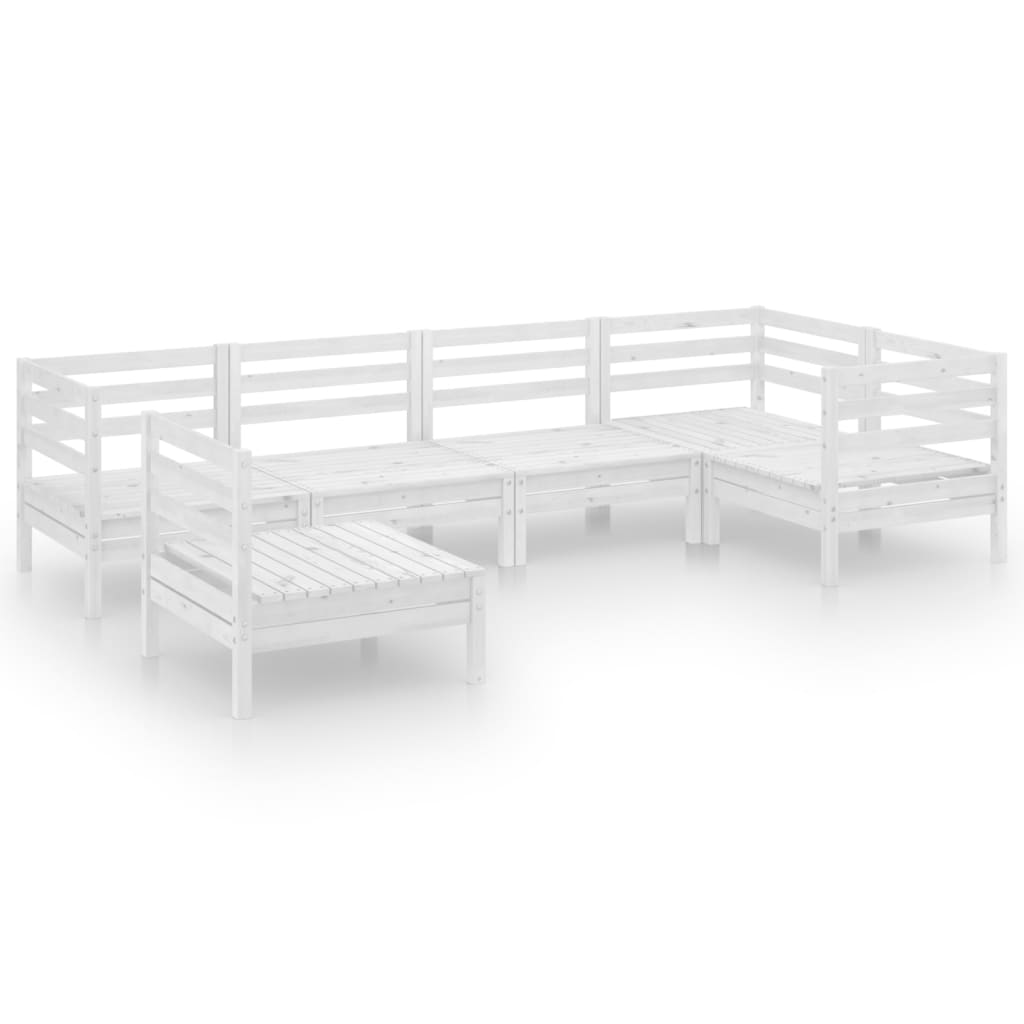 6 Piece Patio Lounge Set Solid Pinewood