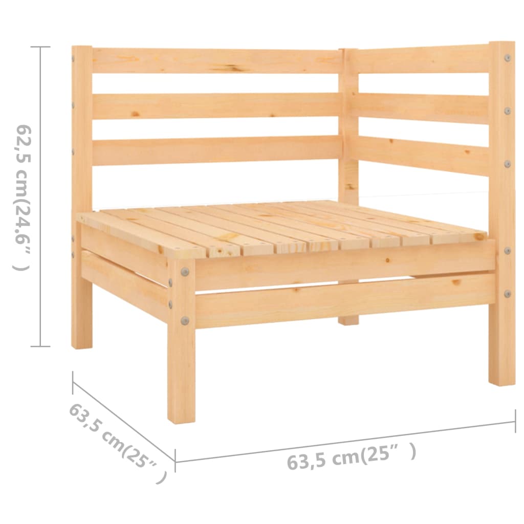 10 Piece Patio Lounge Set Solid Pinewood