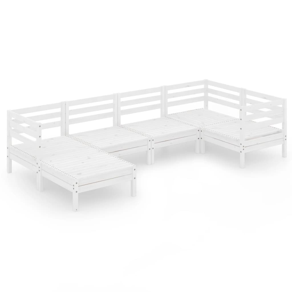 6 Piece Patio Lounge Set Solid Pinewood