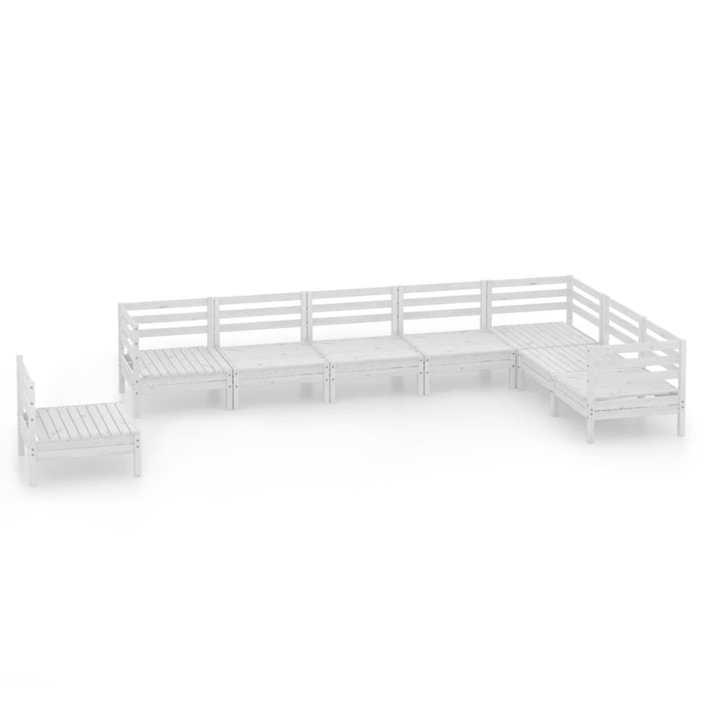 8 Piece Patio Lounge Set Solid Pinewood