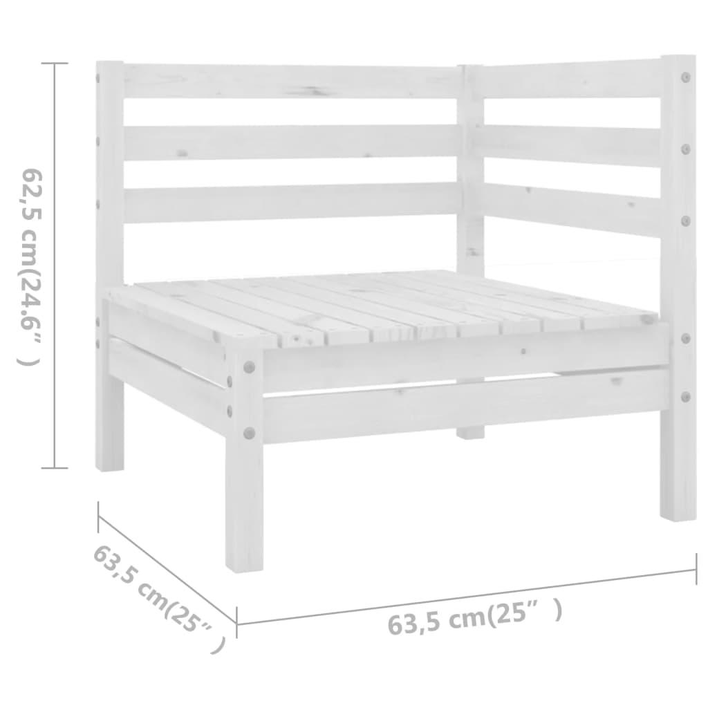 10 Piece Patio Lounge Set Solid Pinewood