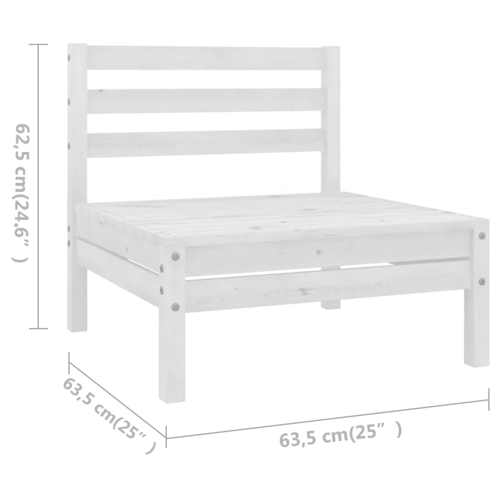 10 Piece Patio Lounge Set Solid Pinewood