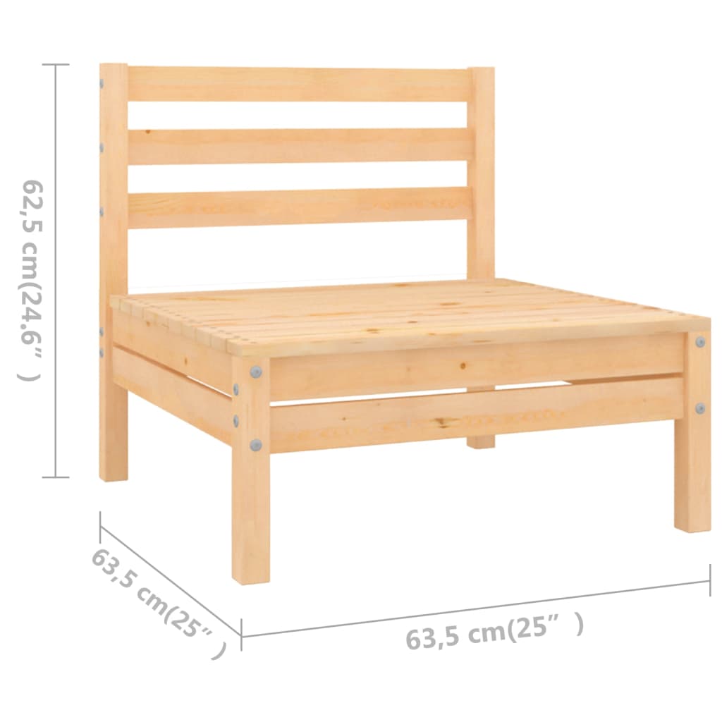 11 Piece Patio Lounge Set Solid Pinewood