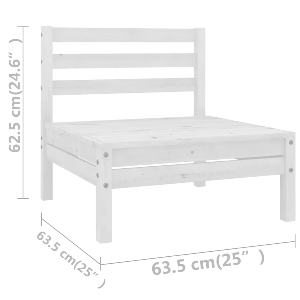 11 Piece Patio Lounge Set Solid Pinewood