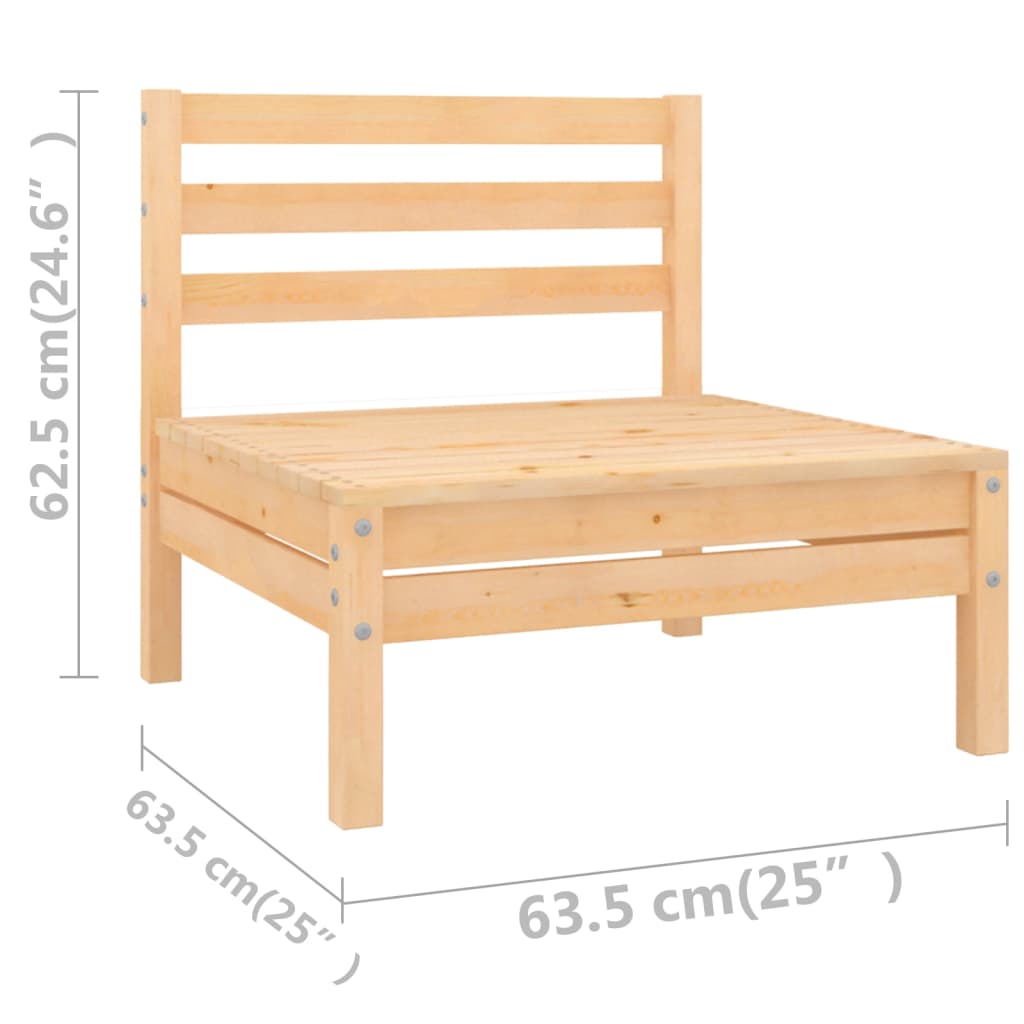 11 Piece Patio Lounge Set Solid Pinewood