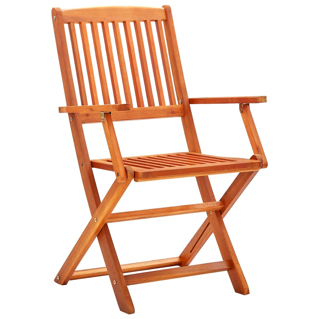 5 Piece Folding Patio Dining Set Solid Eucalyptus Wood