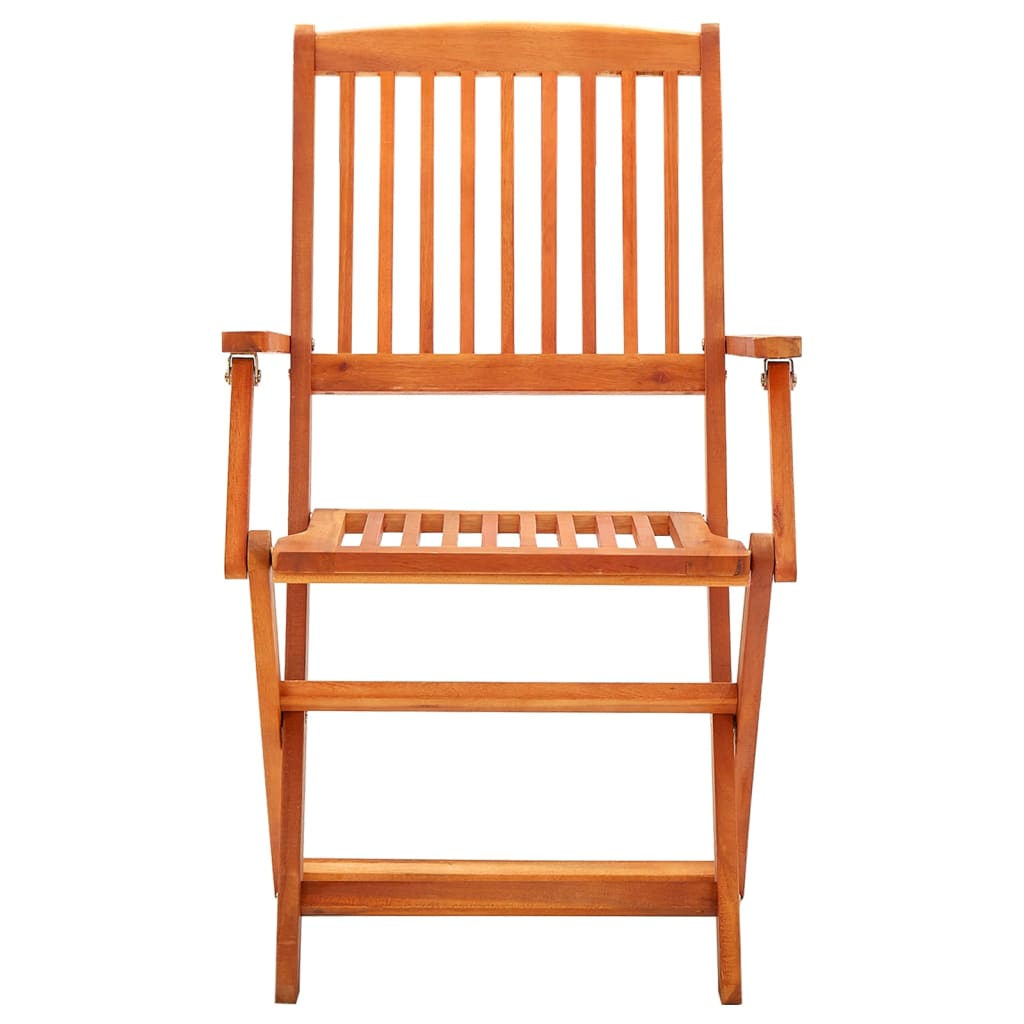 5 Piece Folding Patio Dining Set Solid Eucalyptus Wood