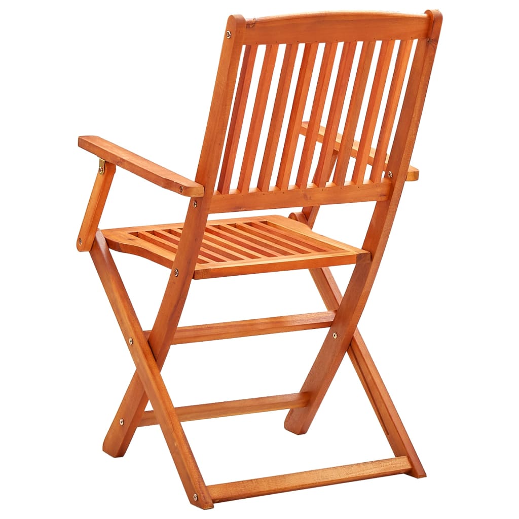5 Piece Folding Patio Dining Set Solid Eucalyptus Wood