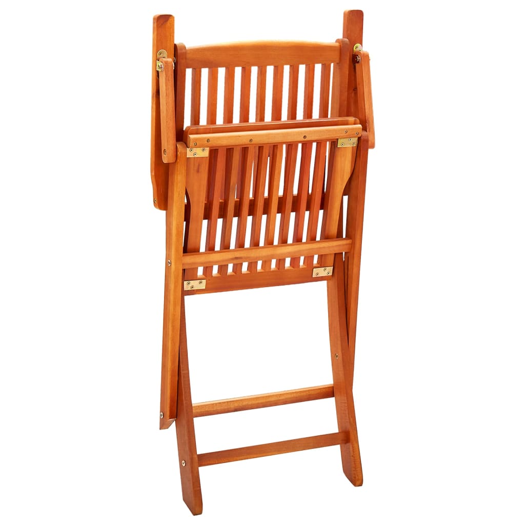 5 Piece Folding Patio Dining Set Solid Eucalyptus Wood