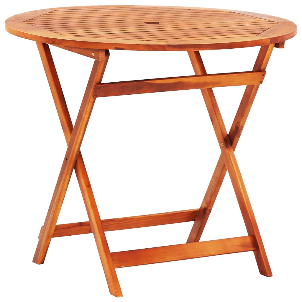5 Piece Folding Patio Dining Set Solid Eucalyptus Wood