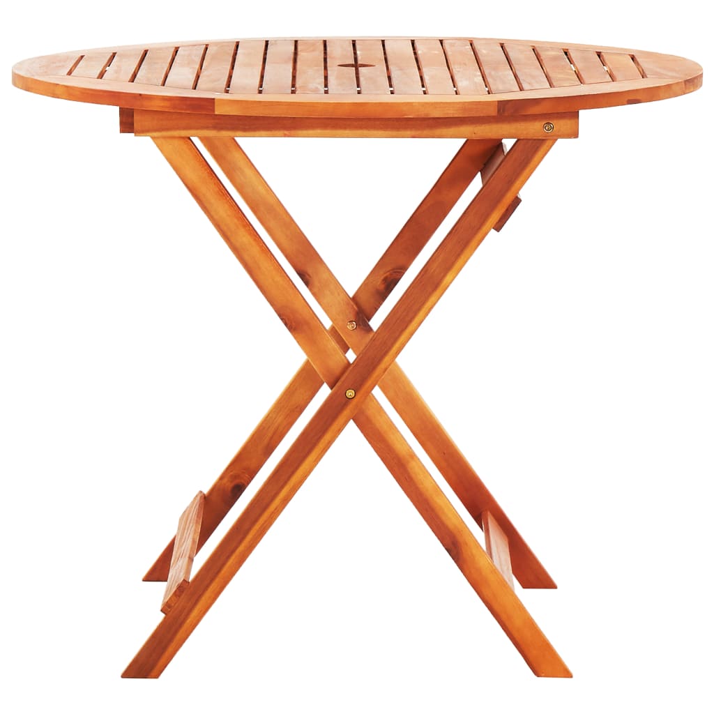 5 Piece Folding Patio Dining Set Solid Eucalyptus Wood