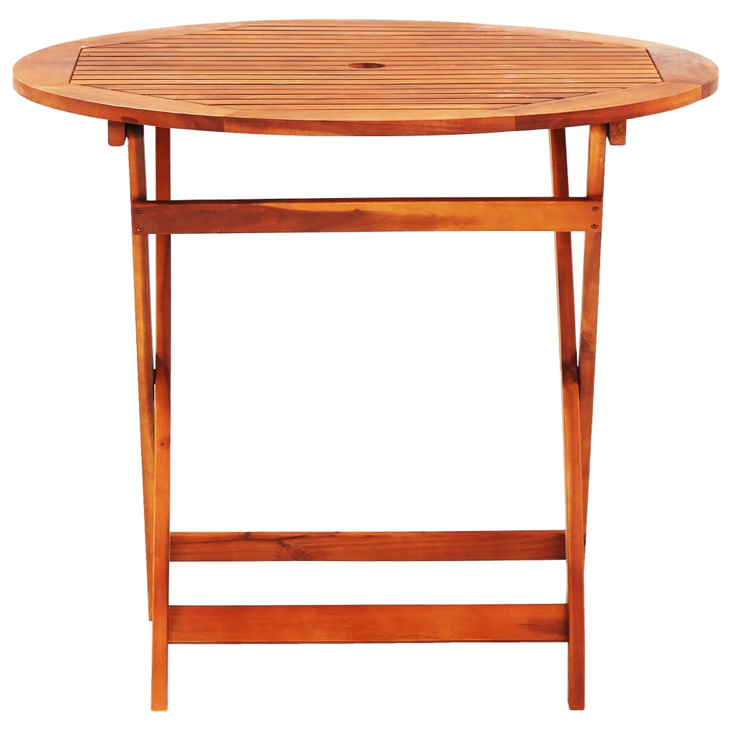 5 Piece Folding Patio Dining Set Solid Eucalyptus Wood