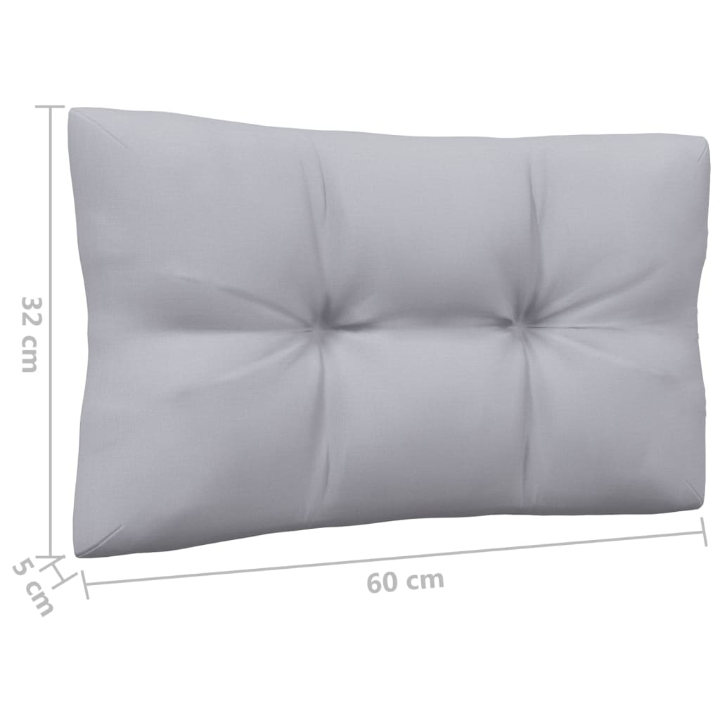 Garden Lounge Set Grey Solid Pinewood, Fabric (100% Polyester)