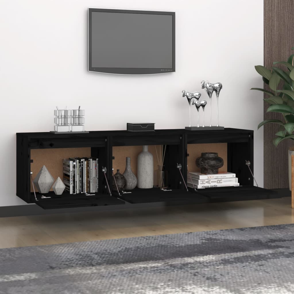 3 Piece Tv Cabinet Set Solid Wood Pine (813443+813444)