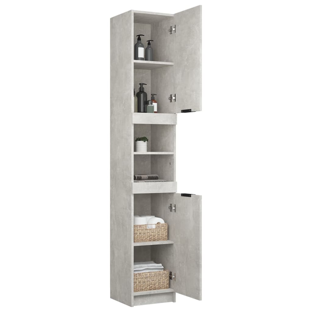 Bathroom Cabinet Concrete Grey Engineered Wood Tall