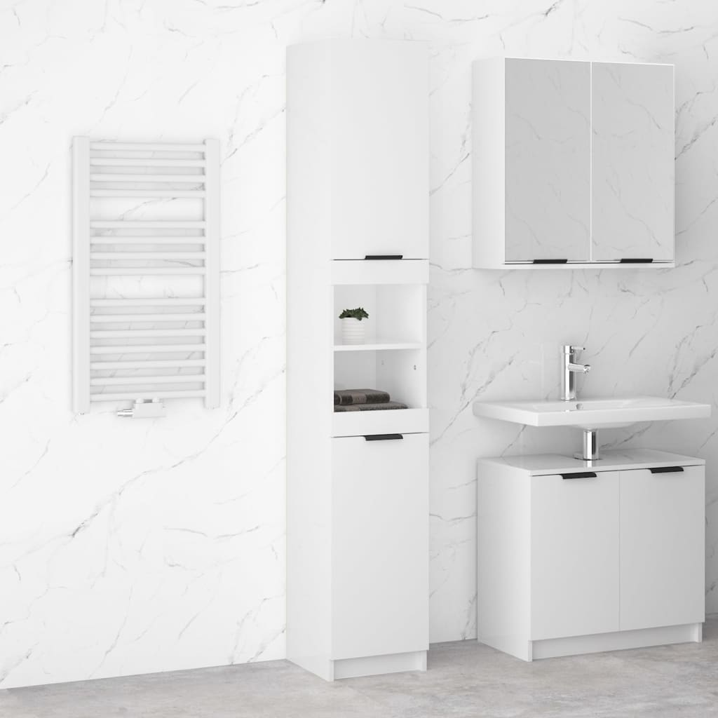 Bathroom Cabinet Concrete Grey Engineered Wood Tall
