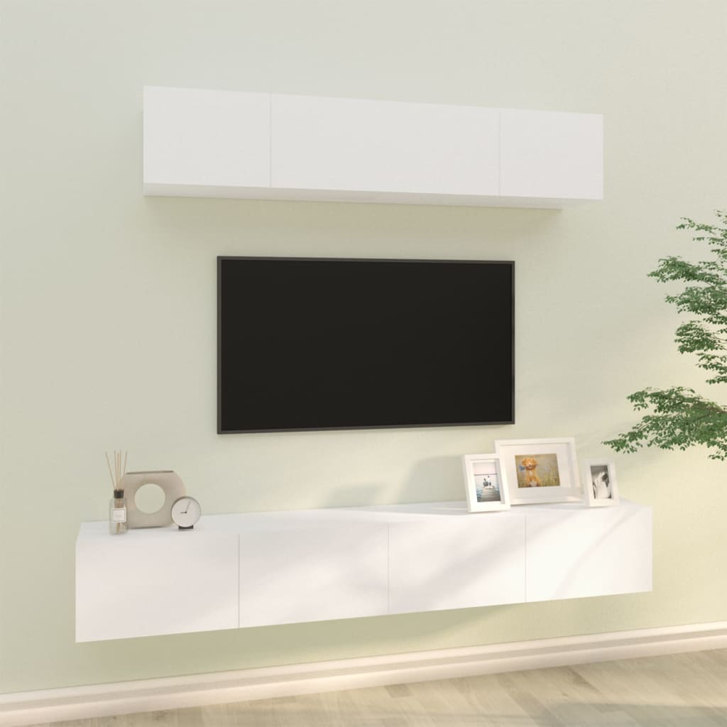 4 Piece Tv Stand Set Engineered Wood