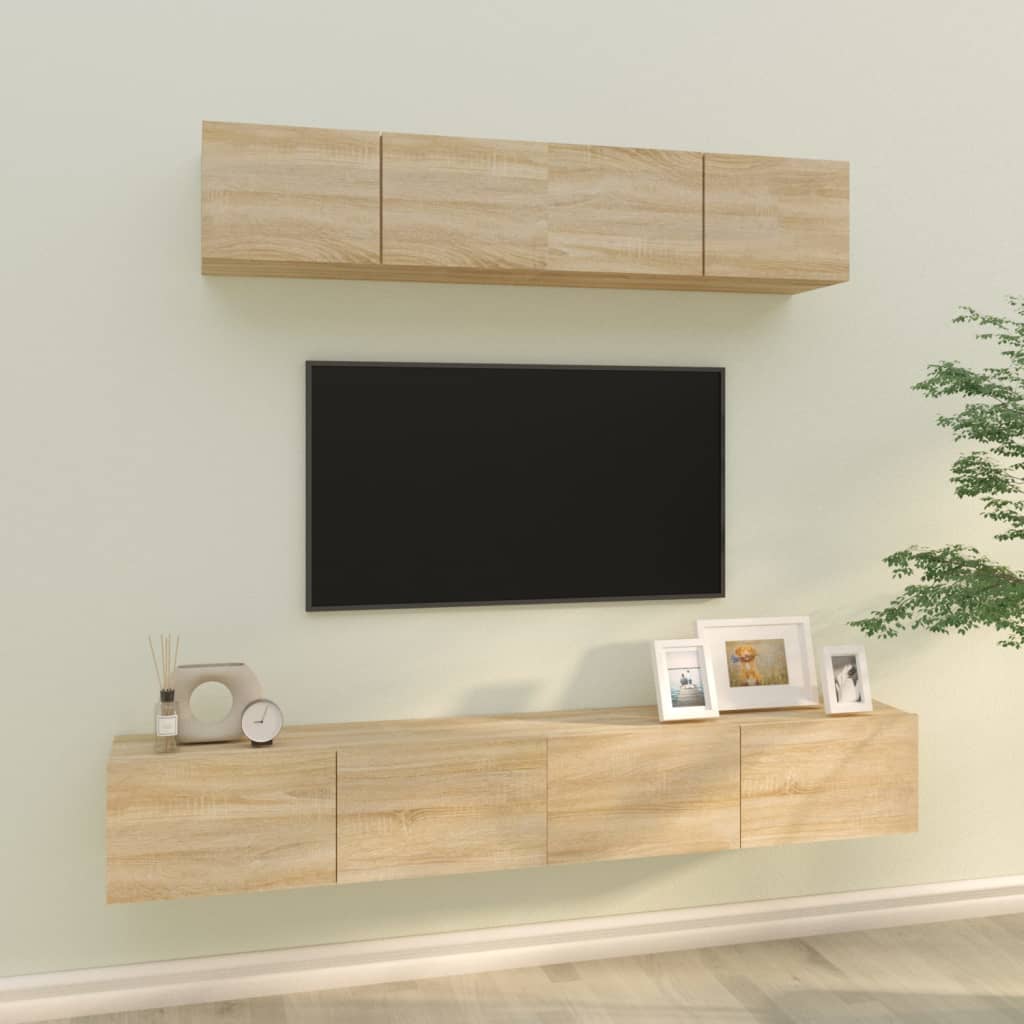 4 Piece Tv Stand Set Engineered Wood