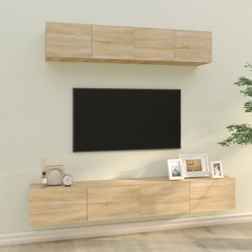 4 Piece Tv Stand Set Engineered Wood