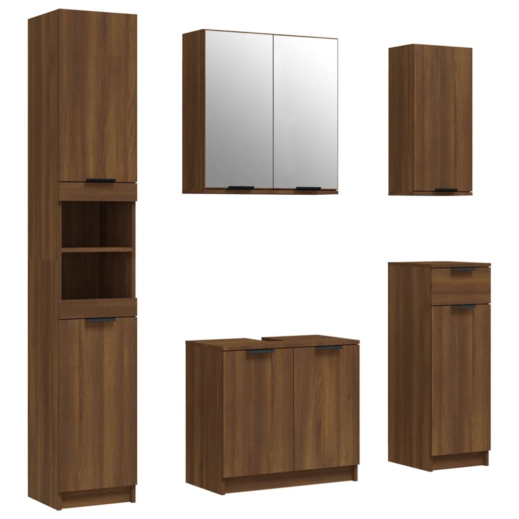 Bathroom Furniture Set Engineered Wood Large