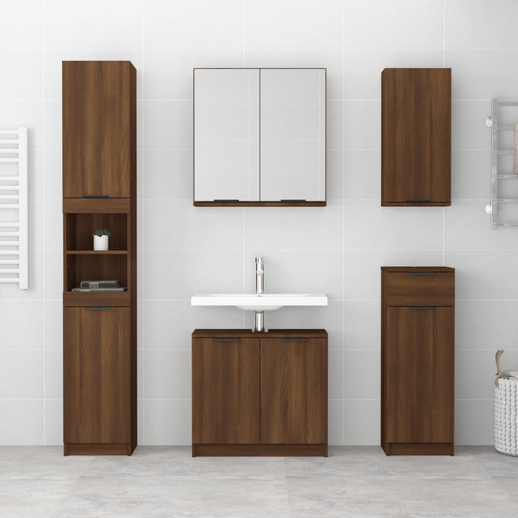 Bathroom Furniture Set Engineered Wood Large