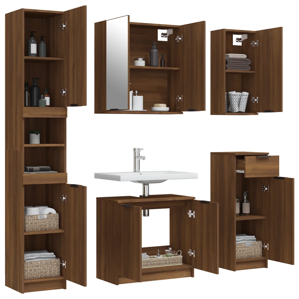 Bathroom Furniture Set Engineered Wood Large