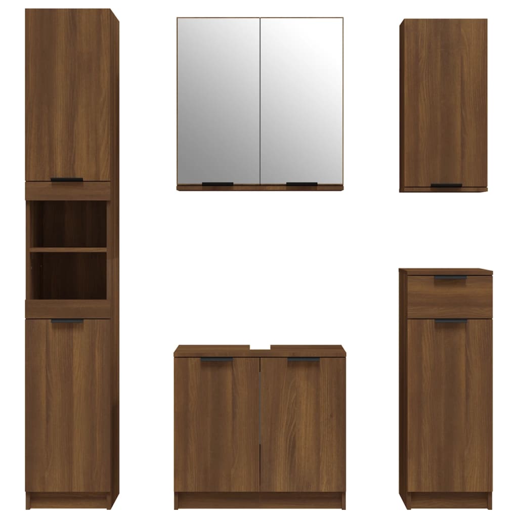 Bathroom Furniture Set Engineered Wood Large