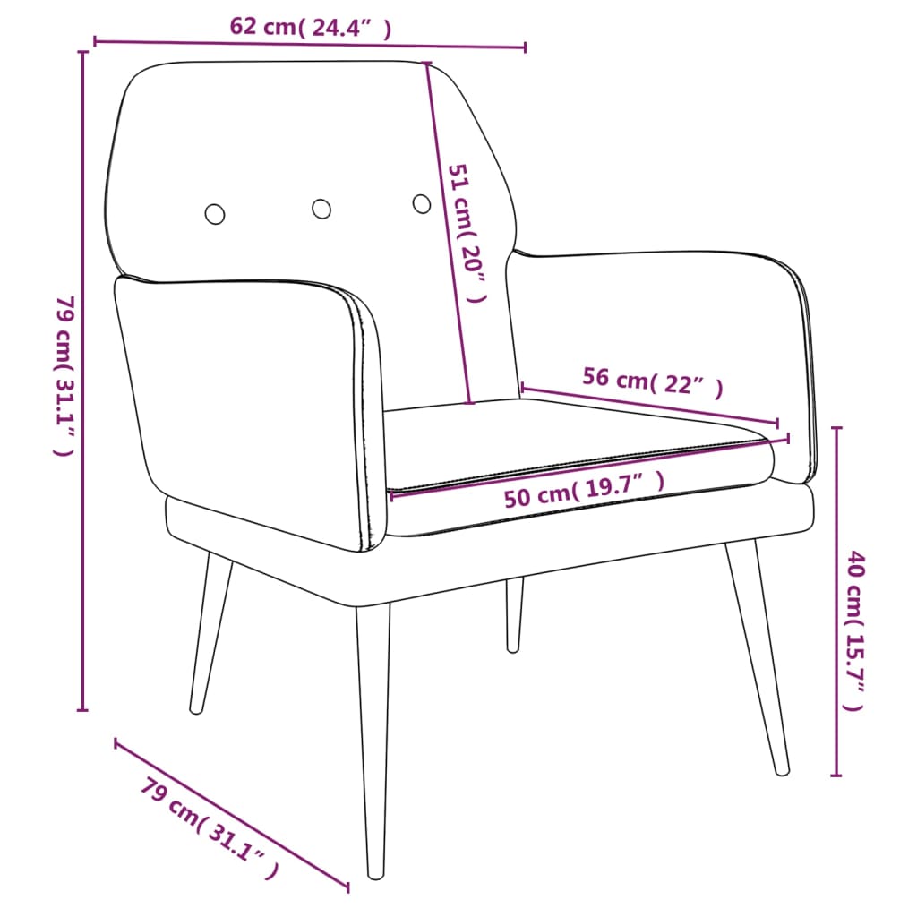 Armchair Dark Grey Velvet (100% Polyester), Metal, Plywood Medium