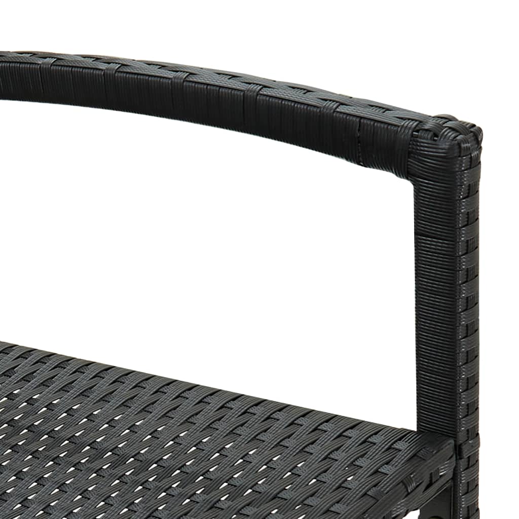 Bar Stool Set Of 2 Poly Rattan, Powder-Coated Steel
