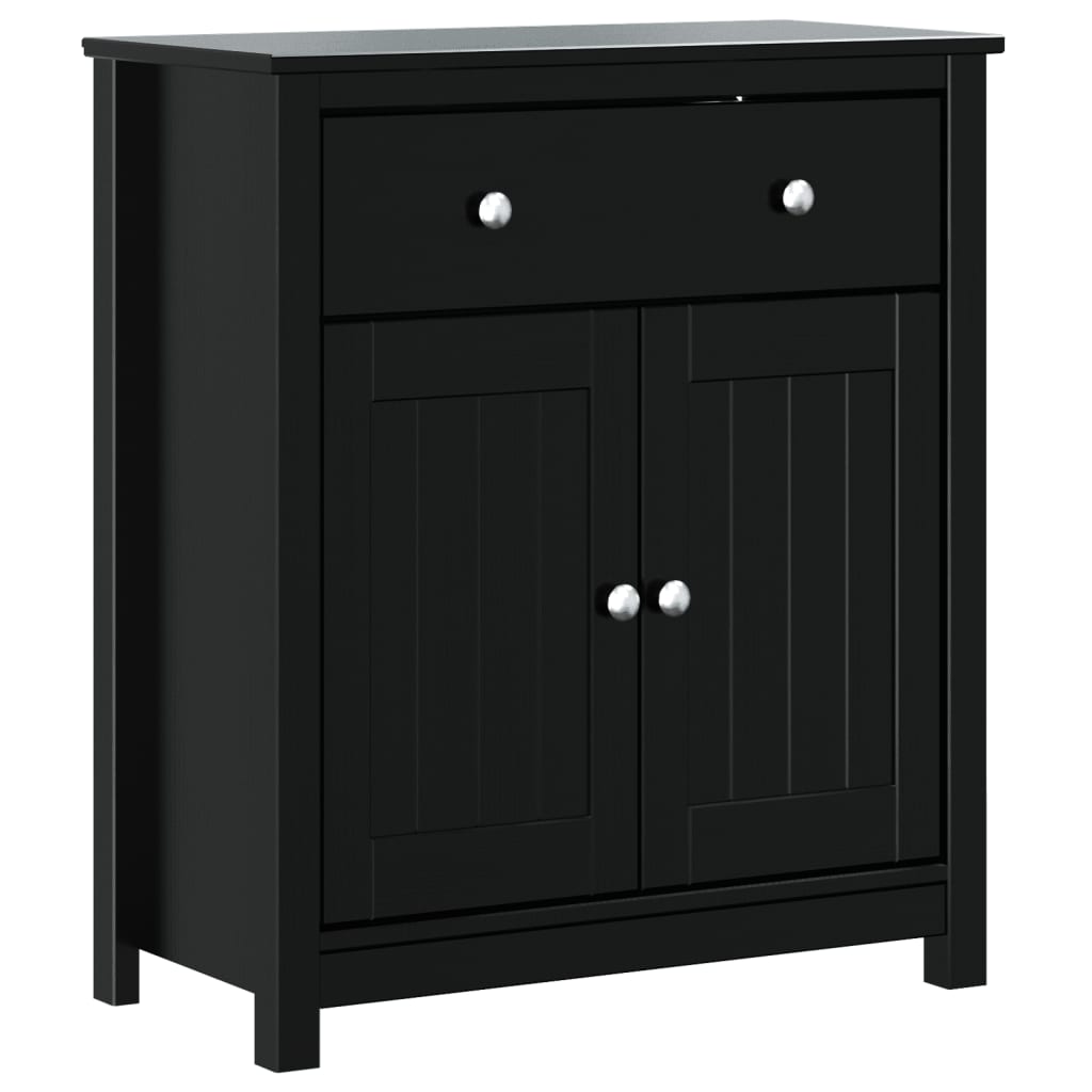 Bathroom Cabinet Solid Pine Wood, Engineered Wood, Metal