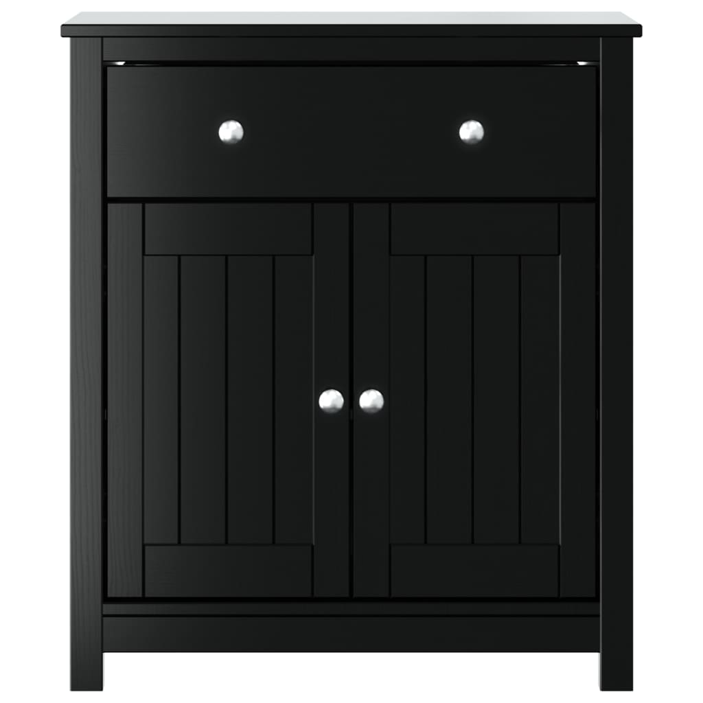 Bathroom Cabinet Solid Pine Wood, Engineered Wood, Metal