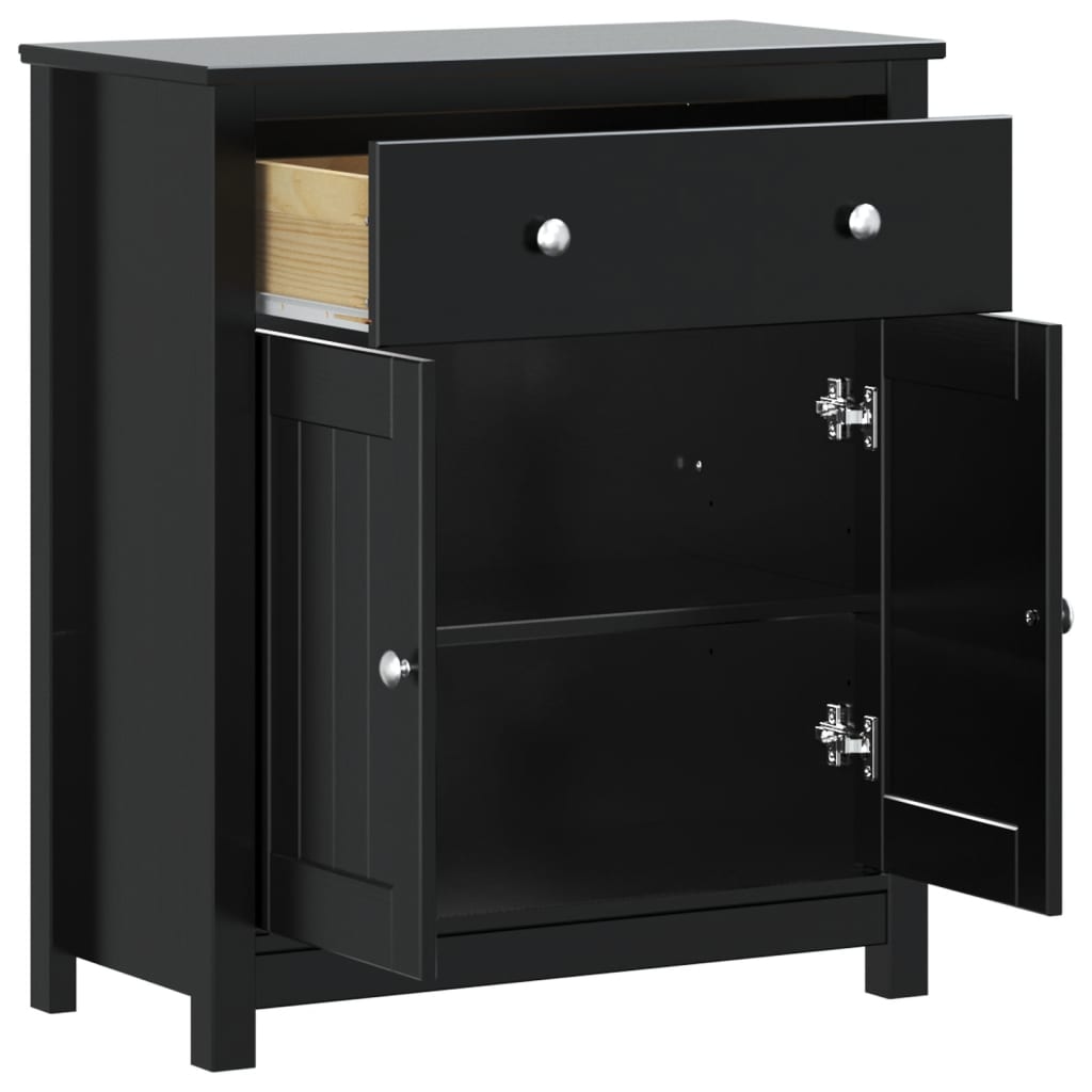 Bathroom Cabinet Solid Pine Wood, Engineered Wood, Metal