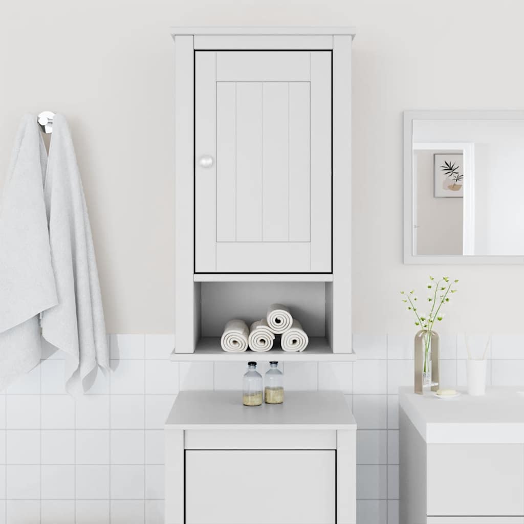 Bathroom Wall Cabinet Solid Pine Wood, Engineered Wood, Metal