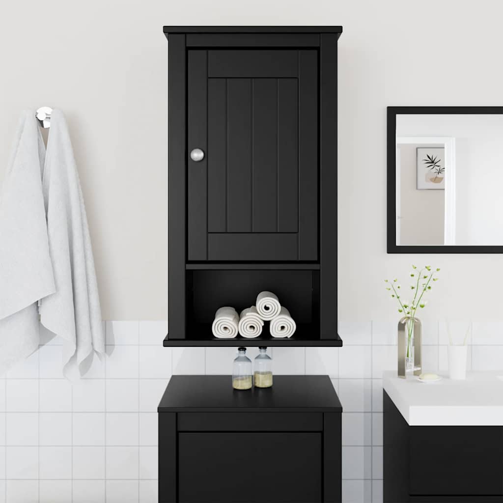 Bathroom Wall Cabinet Solid Pine, Engineered Wood, Metal