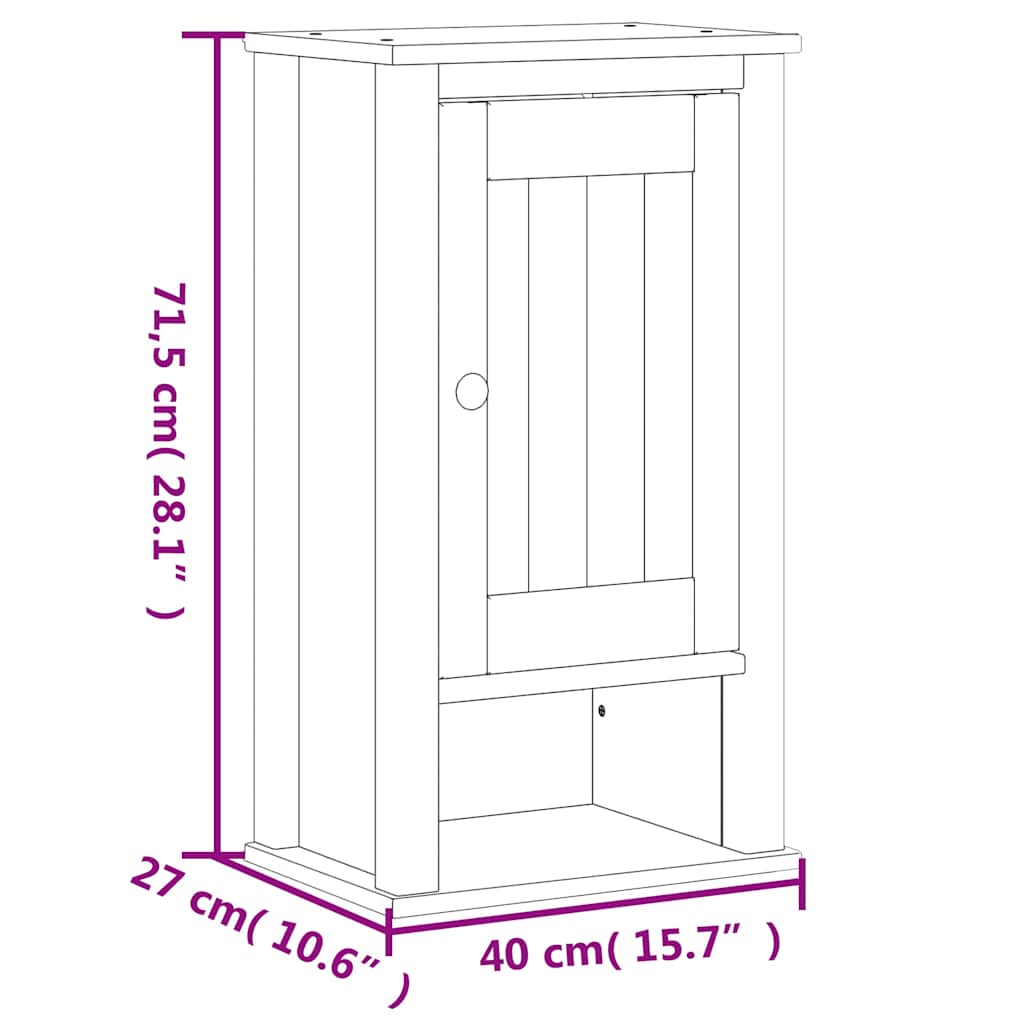 Bathroom Wall Cabinet Solid Pine, Engineered Wood, Metal