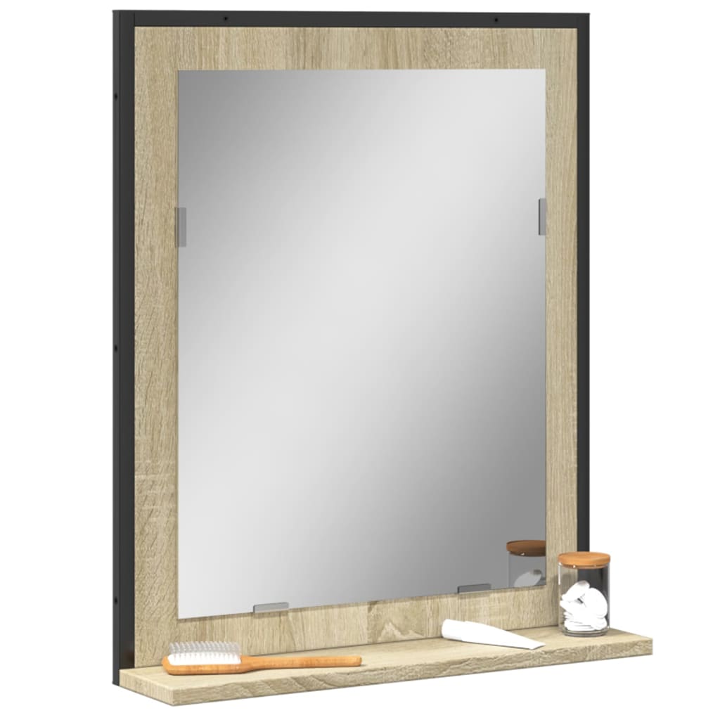 Bathroom Mirror Engineered Wood Medium Wall Mounting