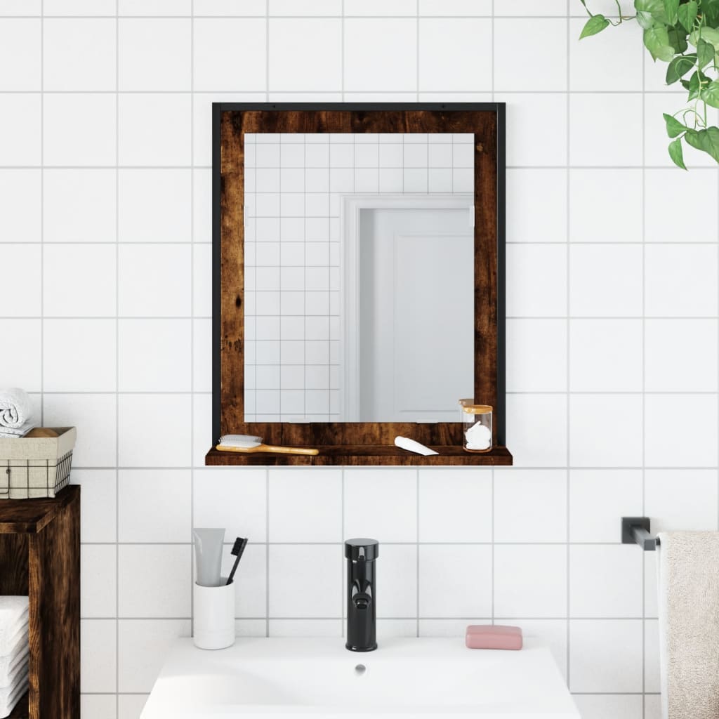 Bathroom Mirror Engineered Wood Medium Wall Mounting