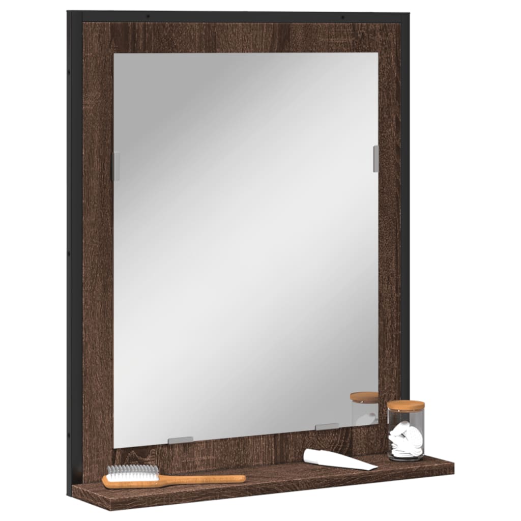 Bathroom Mirror Engineered Wood Medium Wall Mounting