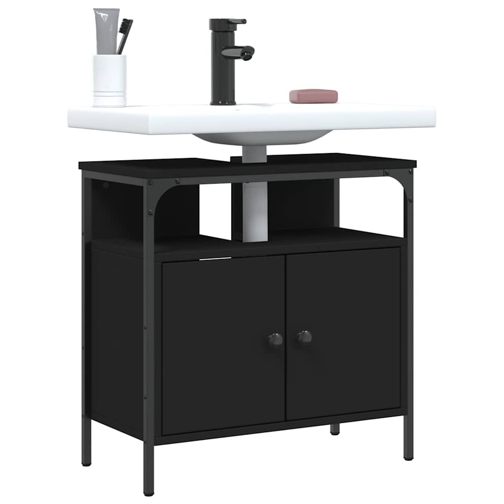 Bathroom Sink Cabinet Engineered Wood, Powder-Coated Steel