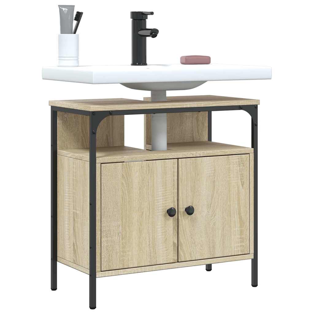 Bathroom Sink Cabinet Engineered Wood, Powder-Coated Steel