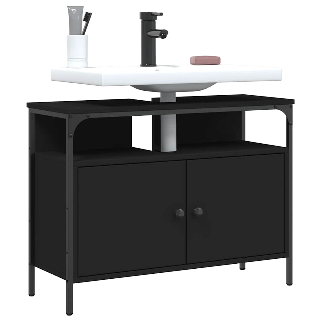 Bathroom Sink Cabinet Engineered Wood, Powder-Coated Steel