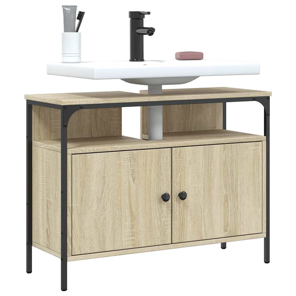 Bathroom Sink Cabinet Engineered Wood, Powder-Coated Steel