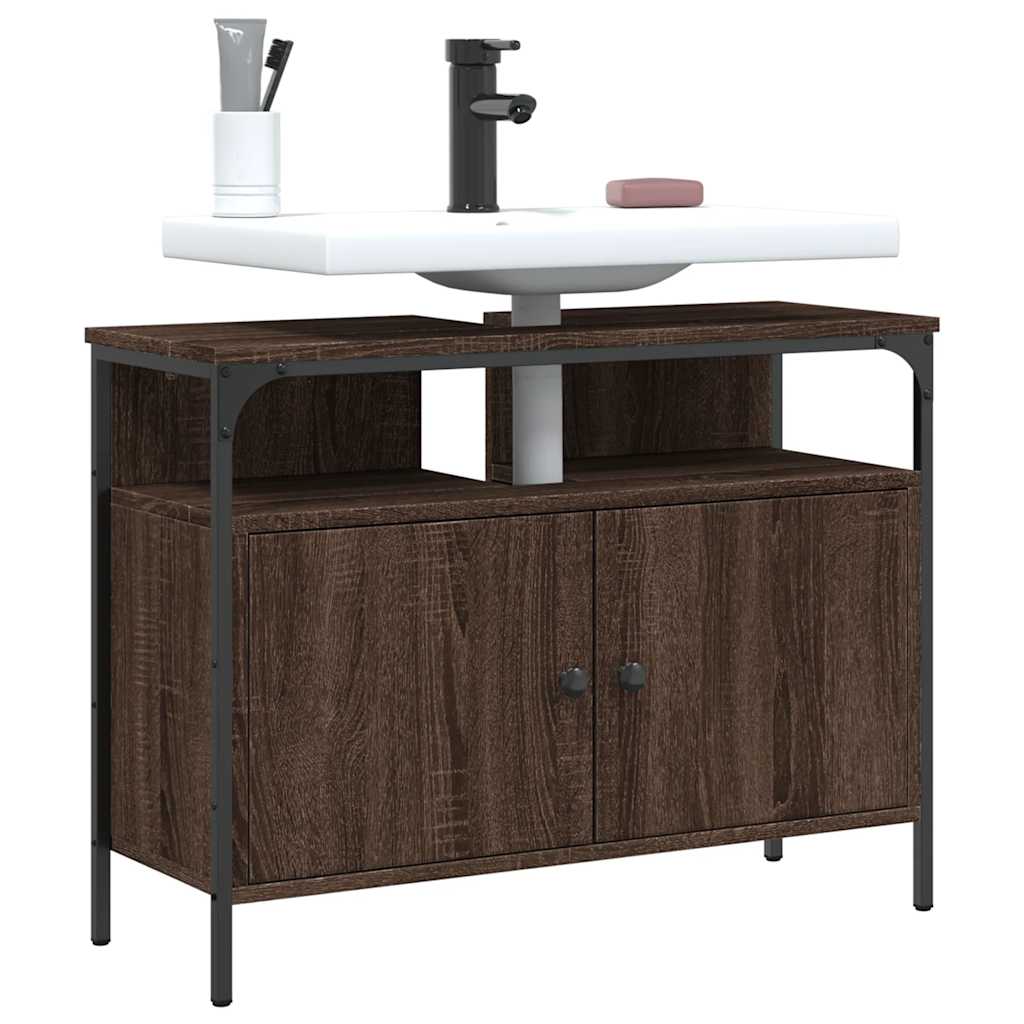 Bathroom Sink Cabinet Engineered Wood, Powder-Coated Steel
