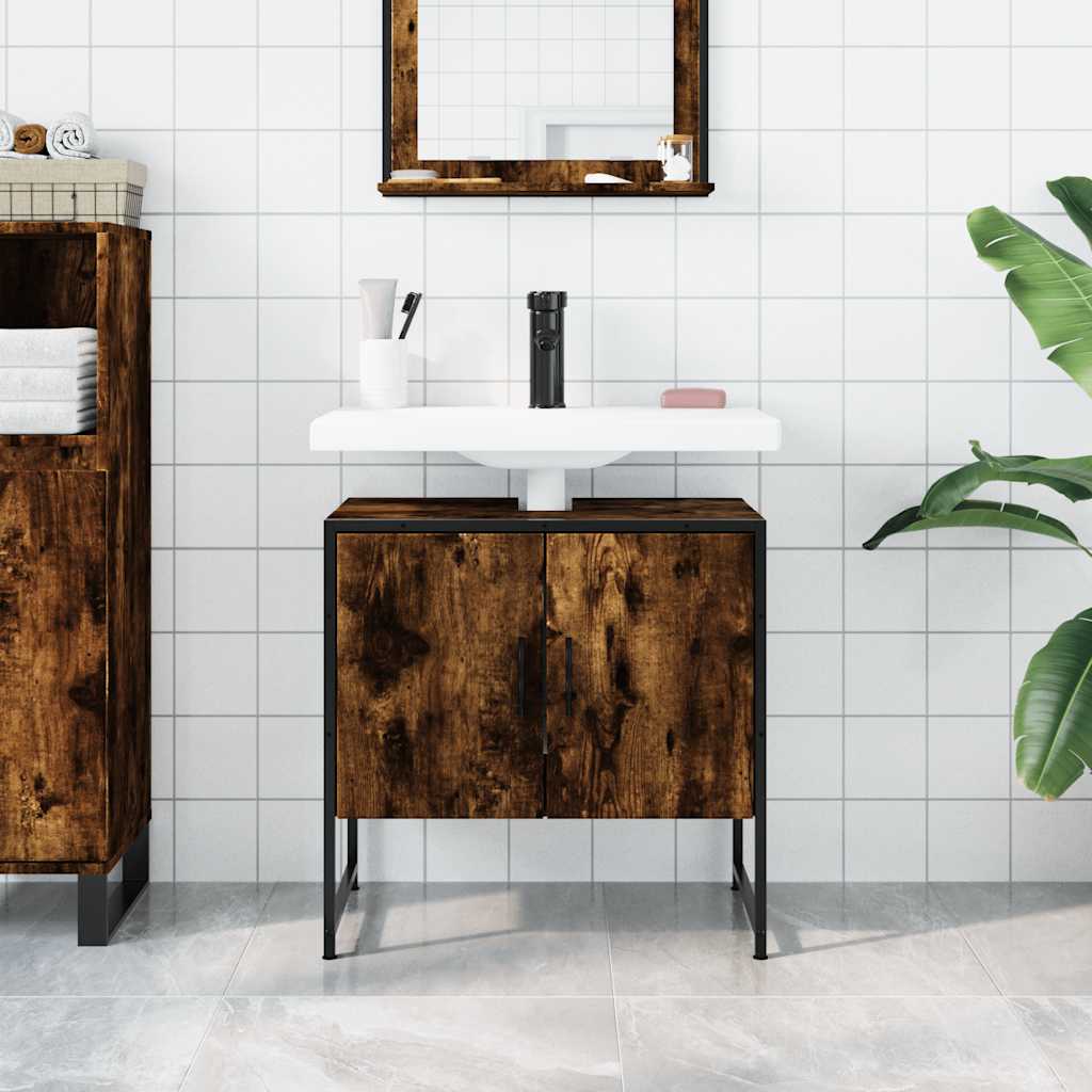 Bathroom Sink Cabinet Engineered Wood, Powder-Coated Steel